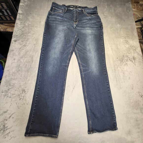 Old Navy Jeans Mens 38x34 Blue Medium Wash Straight Built-In Flex Stretch Denim - Picture 1 of 9
